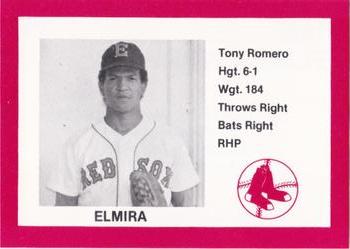 1987 Cain Elmira Pioneers Red #21 Tony Romero Front