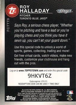 2010 Topps - Ticket to Topps Town Gold #FCTTT9 Roy Halladay Back