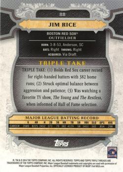 2014 Topps Triple Threads - Amber #88 Jim Rice Back