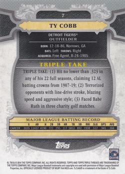 2014 Topps Triple Threads - Sapphire #7 Ty Cobb Back