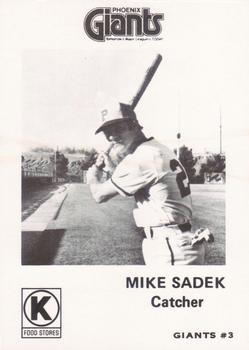 1975 Circle K Phoenix Giants #3 Mike Sadek Front