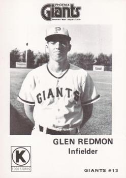 1975 Circle K Phoenix Giants #13 Glenn Redmon Front