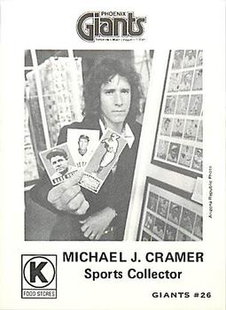 1975 Circle K Phoenix Giants #26 Michael J. Cramer Front