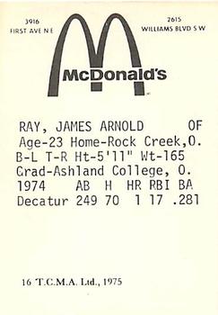 1975 TCMA Cedar Rapids Giants #16 Jim Ray Back