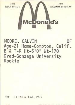 1975 TCMA Cedar Rapids Giants #29 Calvin Moore Back
