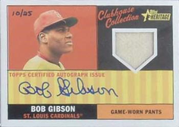 2010 Topps Heritage - Clubhouse Collection Autograph Relics #CCAR-BG Bob Gibson Front