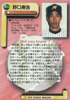 1998 BBM All-Star Game #A55 Toshihiro Noguchi Back