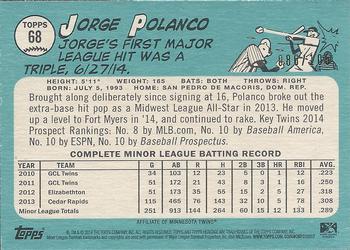2014 Topps Heritage Minor League - Black Border #68 Jorge Polanco Back