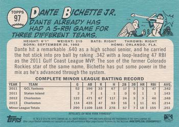 2014 Topps Heritage Minor League - Black Border #97 Dante Bichette Jr. Back