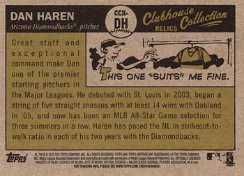 2010 Topps Heritage - Clubhouse Collection Relics #CCR-DH Dan Haren Back