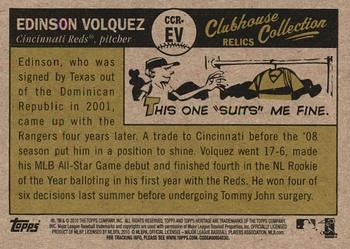 2010 Topps Heritage - Clubhouse Collection Relics #CCR-EV Edinson Volquez Back