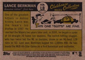 2010 Topps Heritage - Clubhouse Collection Relics #CCR-LB Lance Berkman Back
