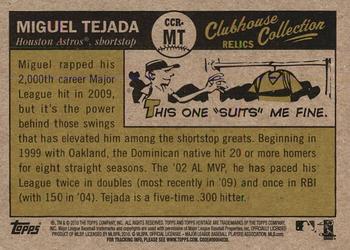 2010 Topps Heritage - Clubhouse Collection Relics #CCR-MT Miguel Tejada Back