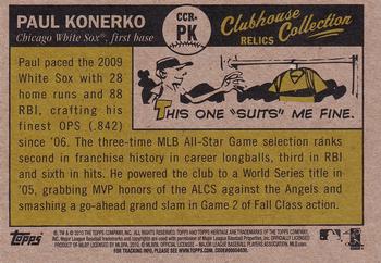 2010 Topps Heritage - Clubhouse Collection Relics #CCR-PK Paul Konerko Back