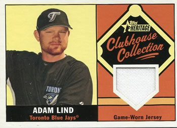 2010 Topps Heritage - Clubhouse Collection Relics #CCR-AL Adam Lind Front