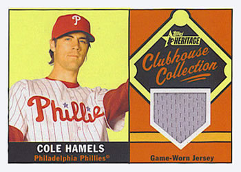2010 Topps Heritage - Clubhouse Collection Relics #CCR-CH Cole Hamels Front