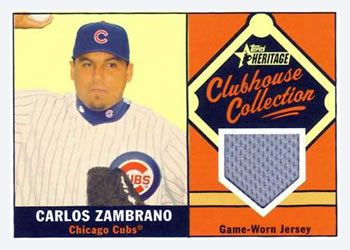 2010 Topps Heritage - Clubhouse Collection Relics #CCR-CZ Carlos Zambrano Front