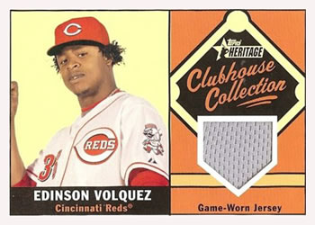 2010 Topps Heritage - Clubhouse Collection Relics #CCR-EV Edinson Volquez Front