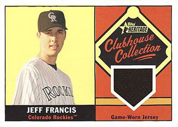 2010 Topps Heritage - Clubhouse Collection Relics #CCR-JF Jeff Francis Front