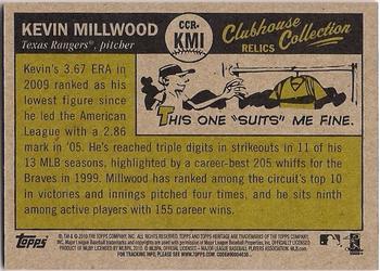 2010 Topps Heritage - Clubhouse Collection Relics #CCR-KMI Kevin Millwood Back