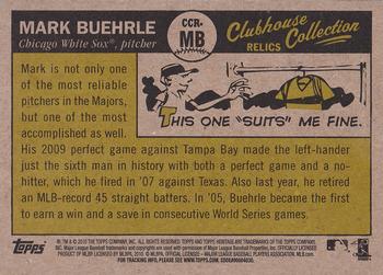 2010 Topps Heritage - Clubhouse Collection Relics #CCR-MB Mark Buehrle Back
