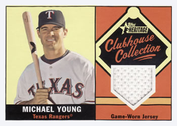 2010 Topps Heritage - Clubhouse Collection Relics #CCR-MY Michael Young Front