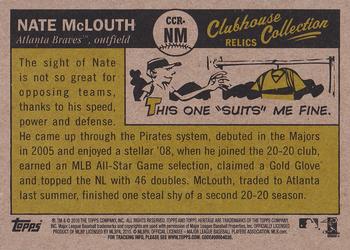 2010 Topps Heritage - Clubhouse Collection Relics #CCR-NM Nate McLouth Back