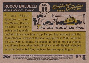 2010 Topps Heritage - Clubhouse Collection Relics #CCR-RB Rocco Baldelli Back