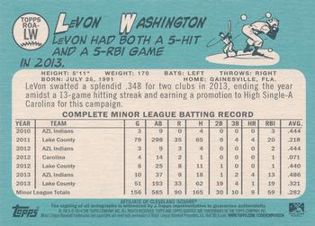 2014 Topps Heritage Minor League - Real One Autographs #ROA-LW LeVon Washington Back