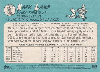2014 Topps Heritage Minor League - Real One Autographs #ROA-ML Mark Lamm Back