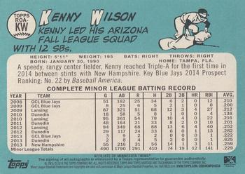 2014 Topps Heritage Minor League - Real One Autographs #ROA-KW Kenny Wilson Back