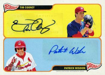 2014 Topps Heritage Minor League - Real One Dual Autographs #RDOA-CW Tim Cooney / Patrick Wisdom Front