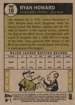 2010 Topps Heritage - New Age Performers #NAP10 Ryan Howard Back