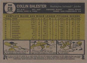 2010 Topps Heritage - Real One Autographs #ROACB Collin Balester Back