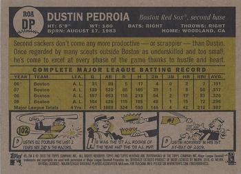 2010 Topps Heritage - Real One Autographs #ROADP Dustin Pedroia Back