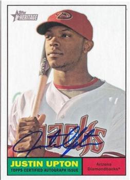 2010 Topps Heritage - Real One Autographs #ROAJU Justin Upton Front