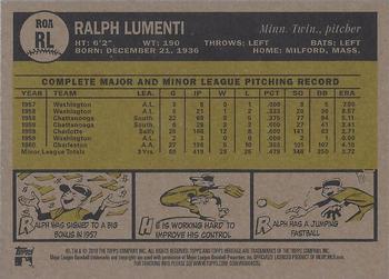 2010 Topps Heritage - Real One Autographs #ROARL Ralph Lumenti Back