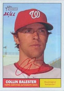 2010 Topps Heritage - Real One Autographs Red Ink #ROACB Collin Balester Front