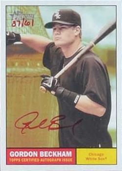 2010 Topps Heritage - Real One Autographs Red Ink #ROAGB Gordon Beckham Front