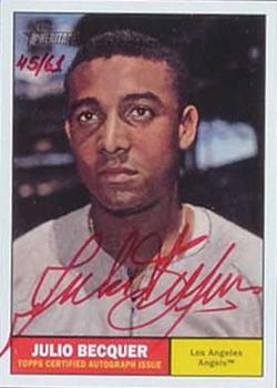 2010 Topps Heritage - Real One Autographs Red Ink #ROAJB2 Julio Becquer Front