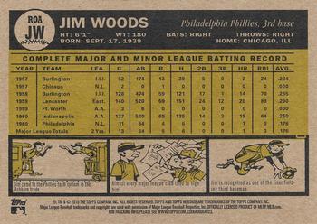 2010 Topps Heritage - Real One Autographs Red Ink #ROAJW Jim Woods Back