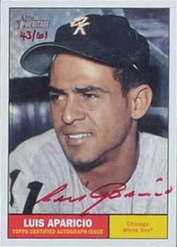 2010 Topps Heritage - Real One Autographs Red Ink #ROALA Luis Aparicio Front
