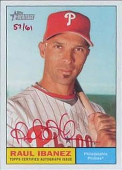 2010 Topps Heritage - Real One Autographs Red Ink #ROARI Raul Ibanez Front