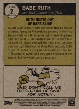 2010 Topps Heritage - Ruth Chase '61 #61BR2 Babe Ruth Back