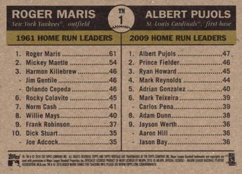 2010 Topps Heritage - Then and Now #TN1 Roger Maris / Albert Pujols Back