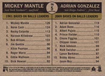 2010 Topps Heritage - Then and Now #TN5 Mickey Mantle / Adrian Gonzalez Back