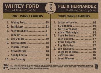 2010 Topps Heritage - Then and Now #TN8 Whitey Ford / Felix Hernandez Back