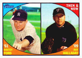 2010 Topps Heritage - Then and Now #TN10 Whitey Ford / Roy Halladay Front