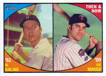 2010 Topps Heritage - Then and Now #TN3 Al Kaline / Joe Mauer Front