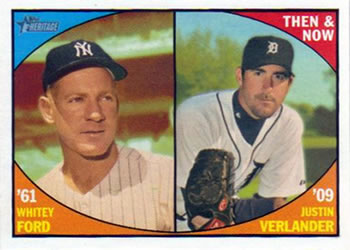 2010 Topps Heritage - Then and Now #TN7 Whitey Ford / Justin Verlander Front